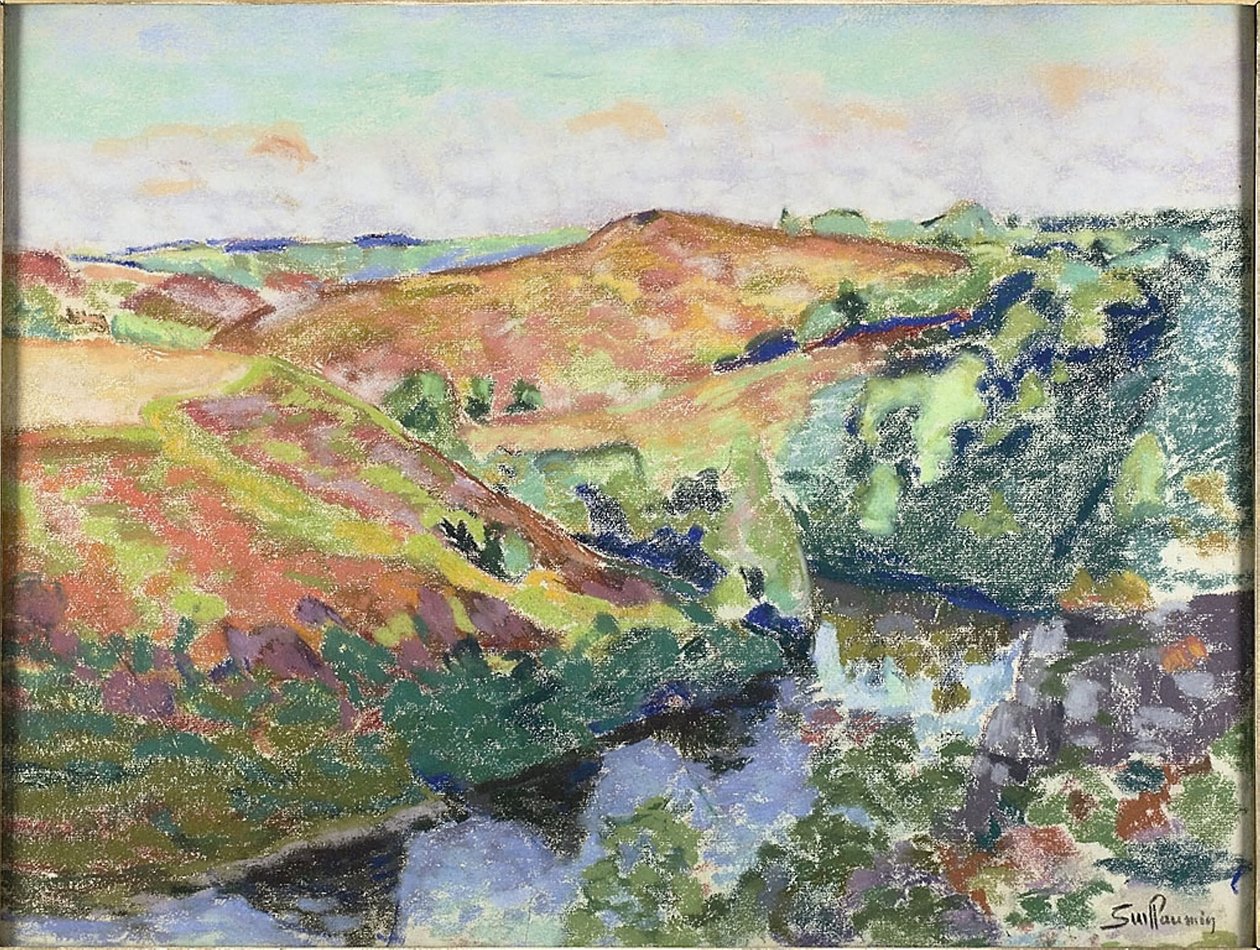 Paisaje en Crozant, c.1898 (pastel sobre papel verjurado crema) de Jean Baptiste Armand Guillaumin