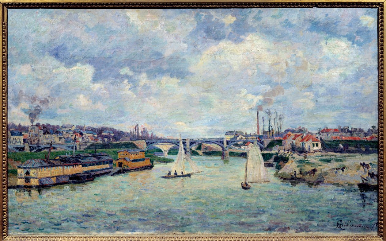 El puerto de Charenton. Vista de la ciudad de Charenton-le-Pont de Jean Baptiste Armand Guillaumin