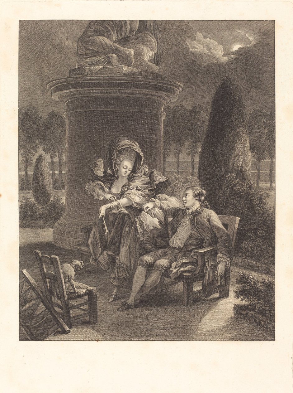 La soirée des Thuileries de Jean Baptiste Blaise Simonet after Pierre Antoine Baudouin