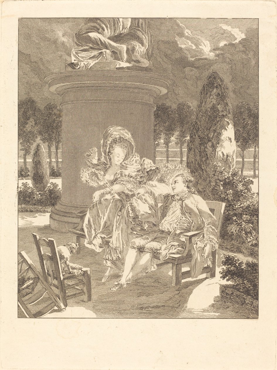 La soirée des Thuileries de Jean Baptiste Blaise Simonet after Pierre Antoine Baudouin