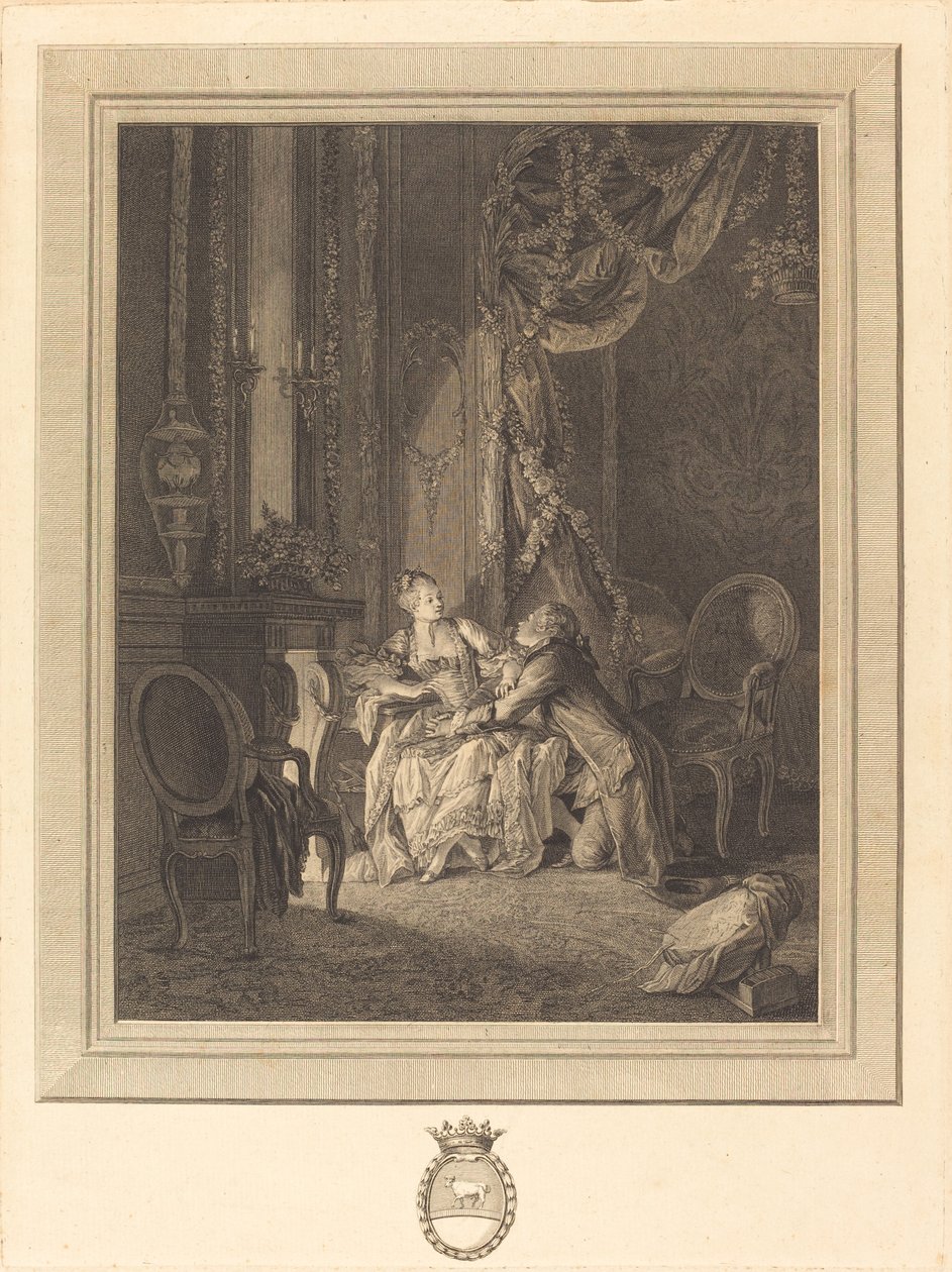 El peligro del tête-à-tête de Jean Baptiste Blaise Simonet after Pierre Antoine Baudouin