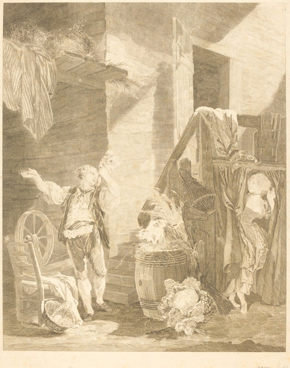 Rosa y Colas de Jean Baptiste Blaise Simonet after Pierre Antoine Baudouin