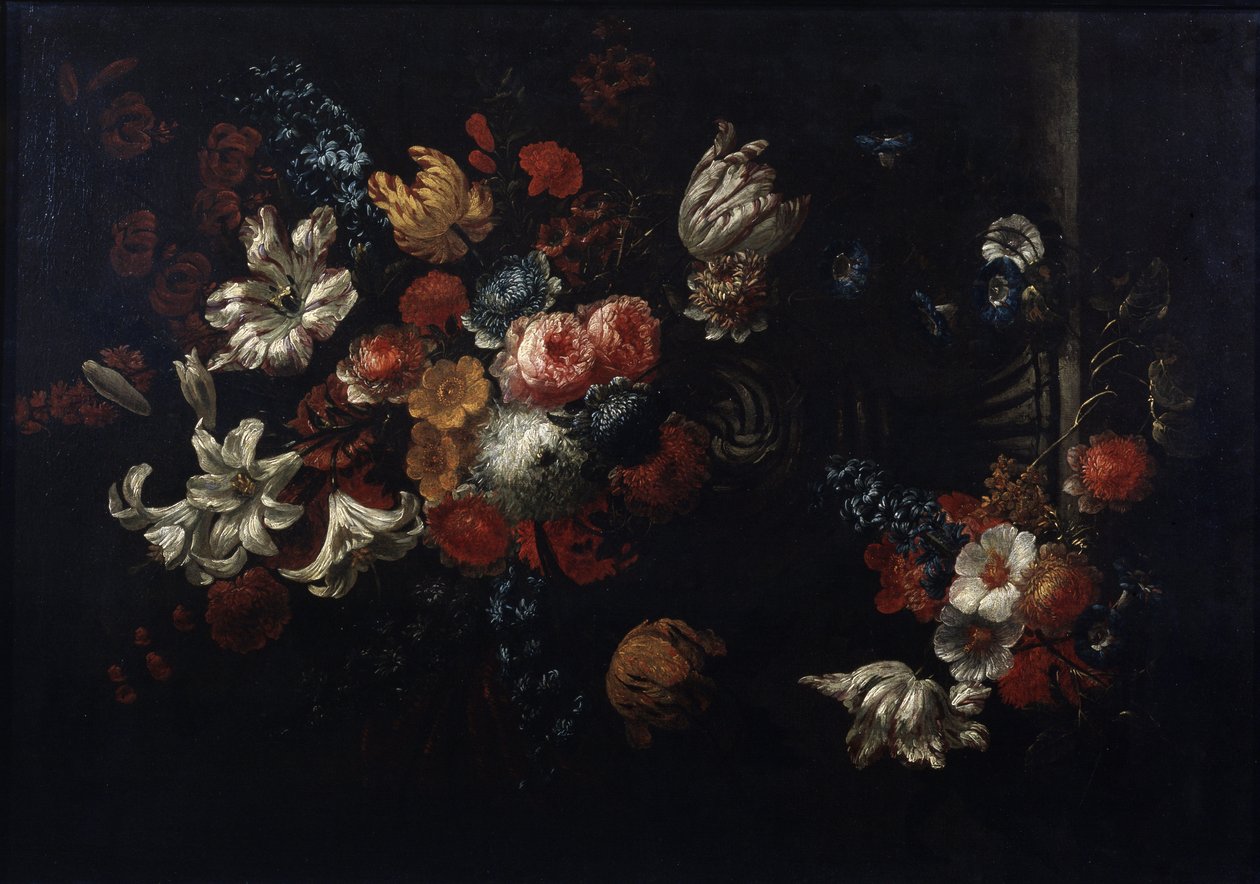 Pintura ""Bodegón de ramo"" (Flores) de Jan Baptiste Bosschaert (1667-1746) Colecciones privadas del siglo XVIII del Museo Pushkin, Moscú de Jean Baptiste Bosschaert