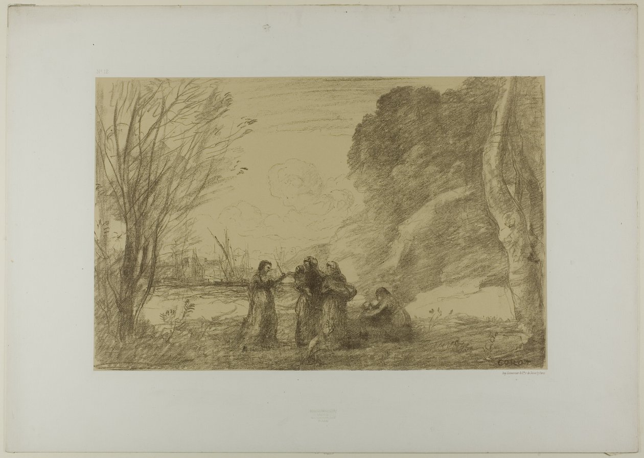 Una Familia en Terracina de Jean Baptiste Camille Corot