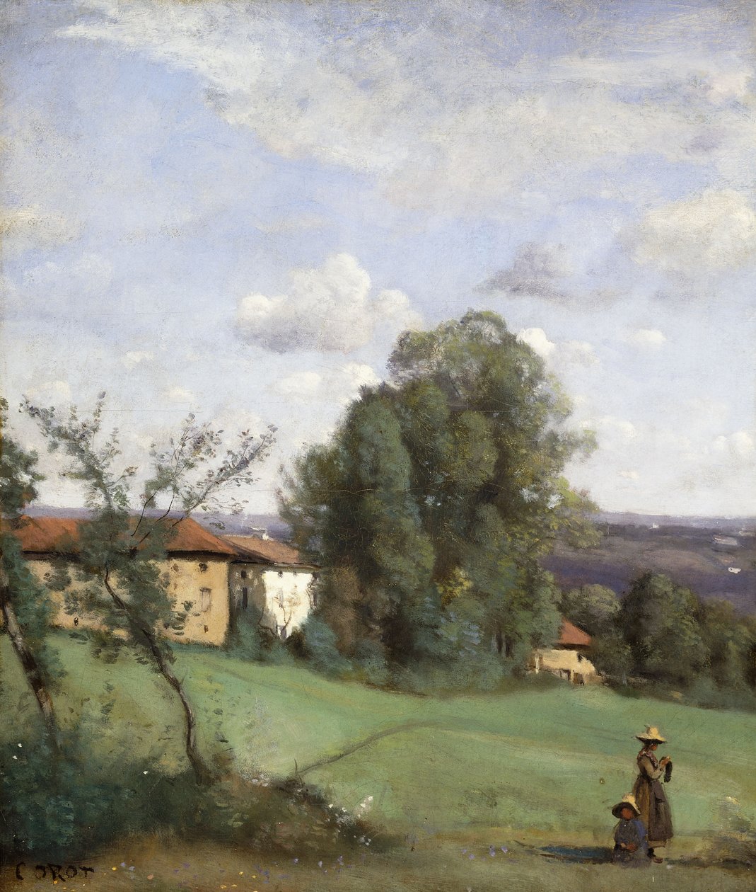 Una granja en Dardagny, c.1855-57 de Jean Baptiste Camille Corot