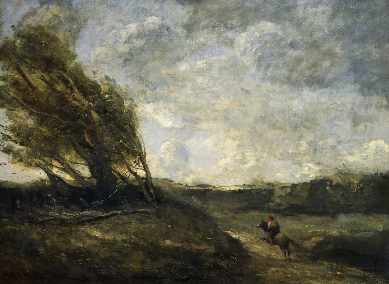 Una ráfaga de viento (Le coup de vent) de Jean Baptiste Camille Corot