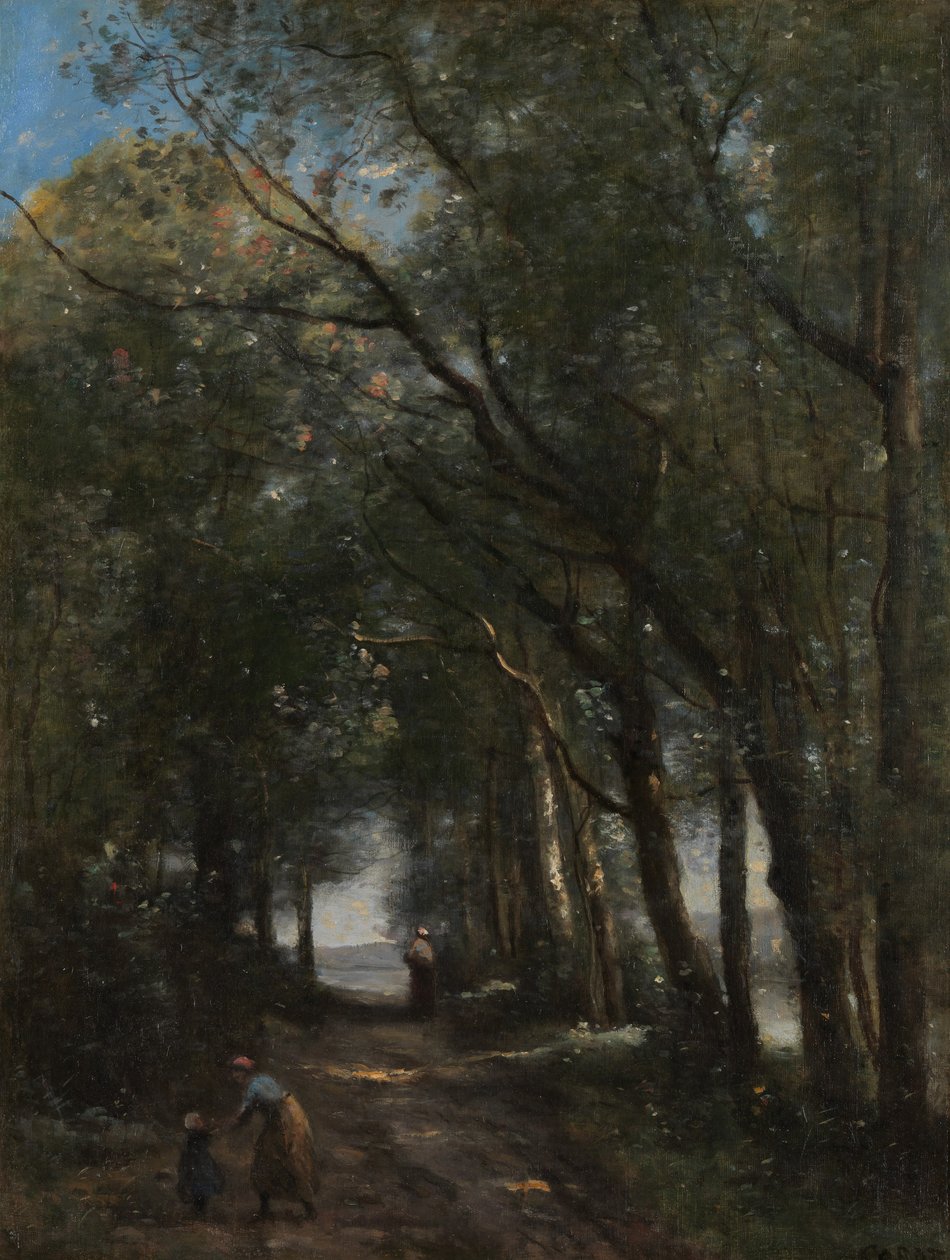 Un camino entre los árboles de Jean Baptiste Camille Corot