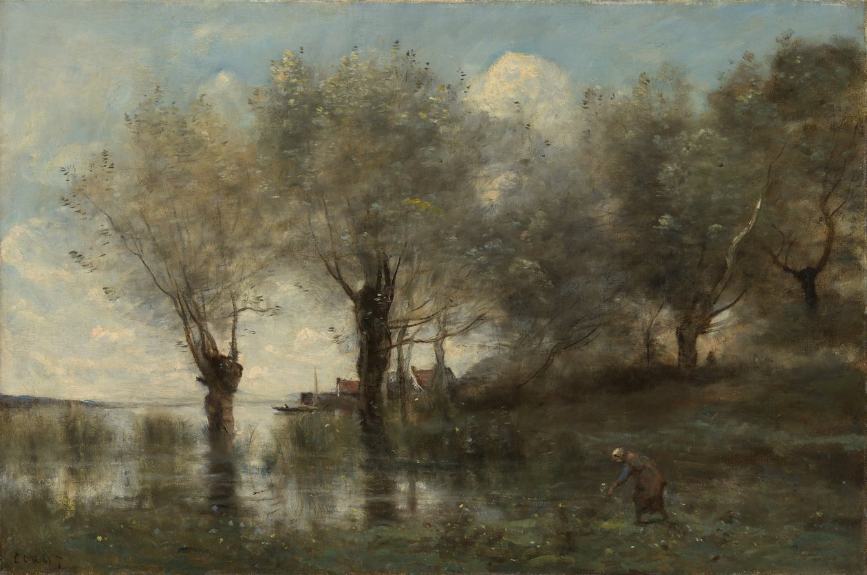 Un Estanque en Picardía, ca. 1867 de Jean Baptiste Camille Corot