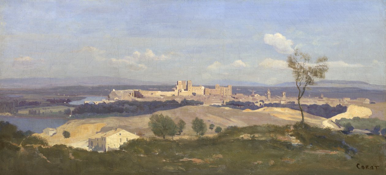Aviñón desde el Oeste, 1836 de Jean Baptiste Camille Corot