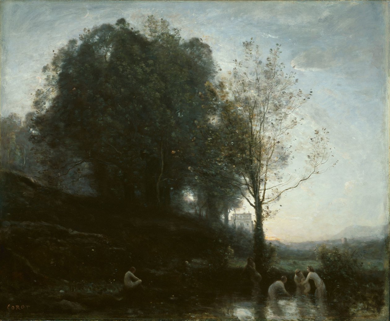 Las ninfas del baño y el niño de Jean Baptiste Camille Corot