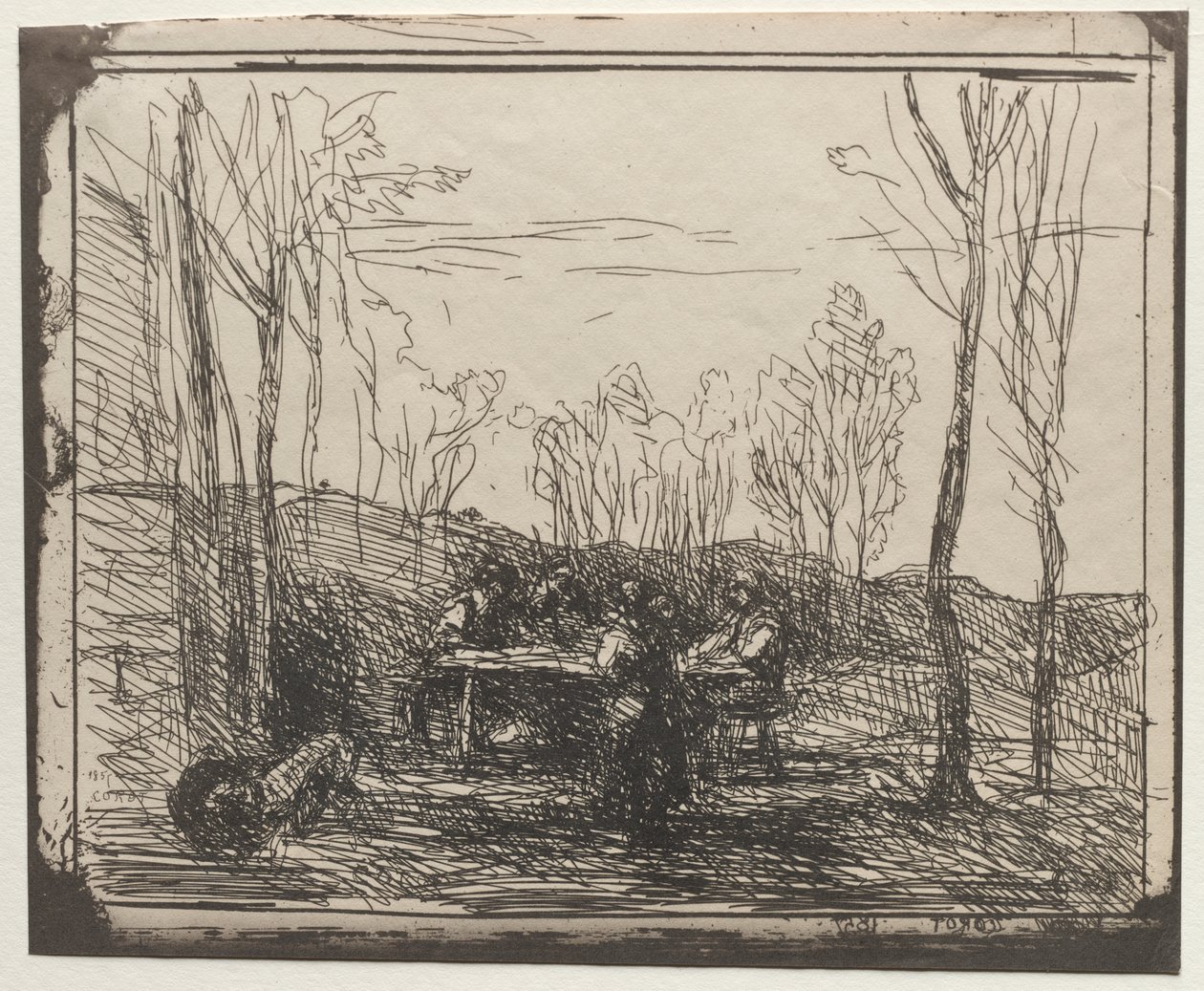 Desayuno en un claro de Jean Baptiste Camille Corot