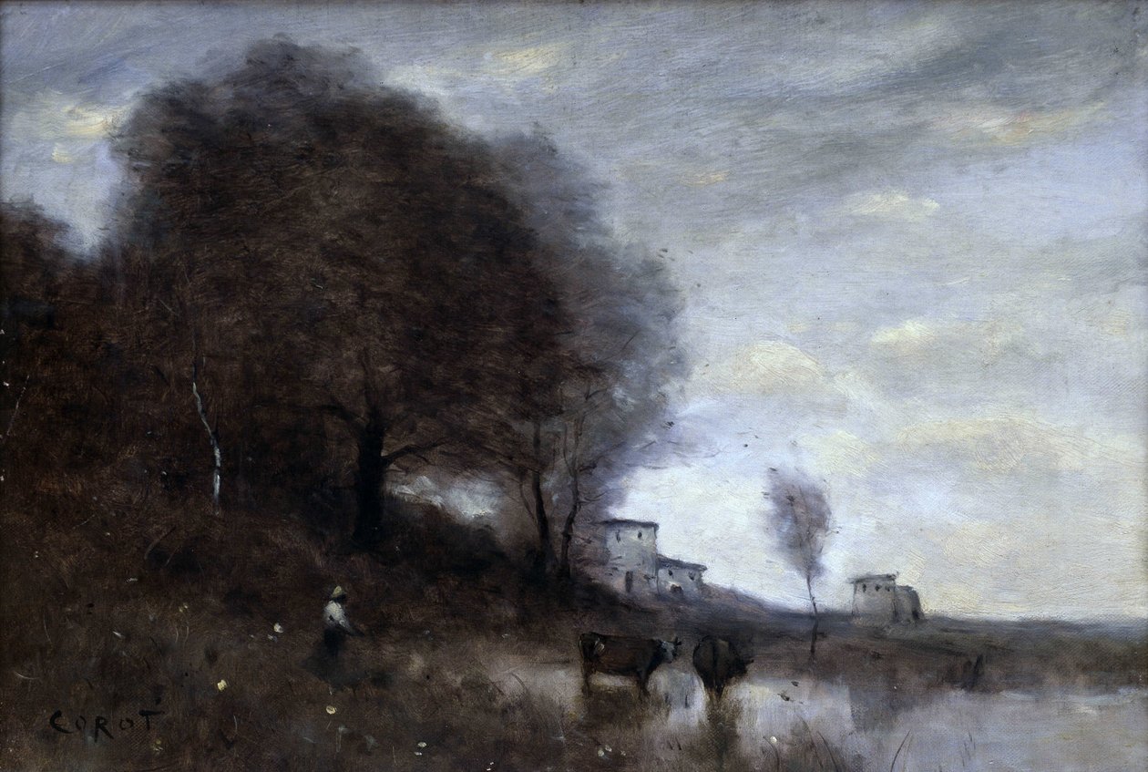 Paisaje campestre (óleo sobre lienzo) de Jean Baptiste Camille Corot