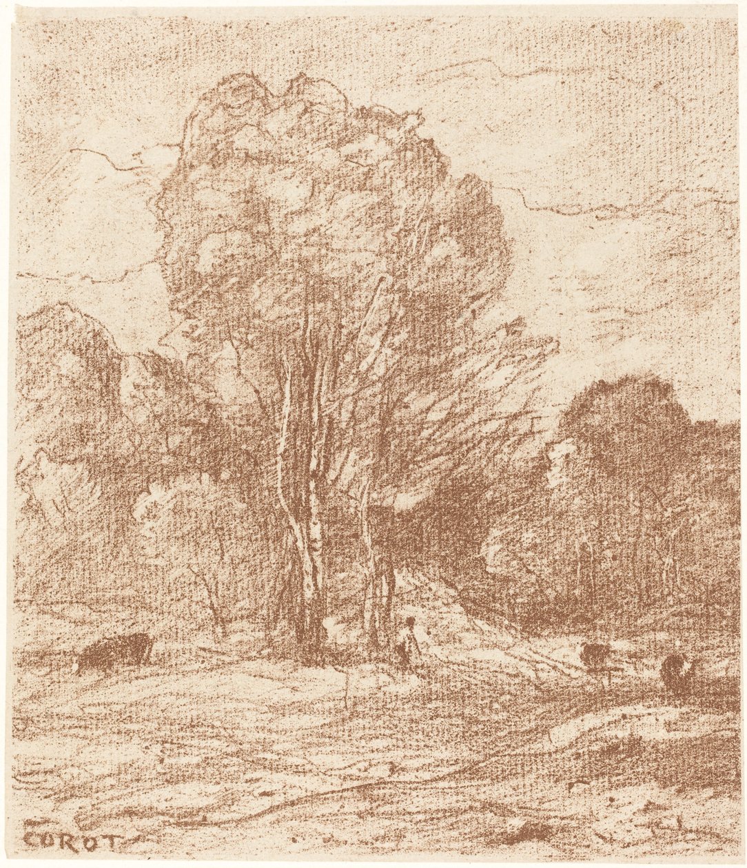 Vacas adormecidas (Le Dormoir des vaches) de Jean Baptiste Camille Corot