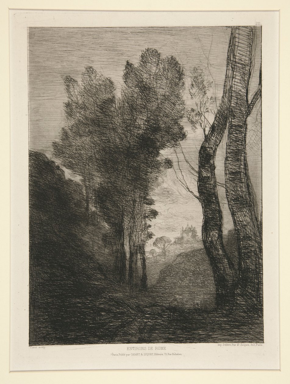 Alrededores de Roma (Cerca de Roma) de Jean Baptiste Camille Corot