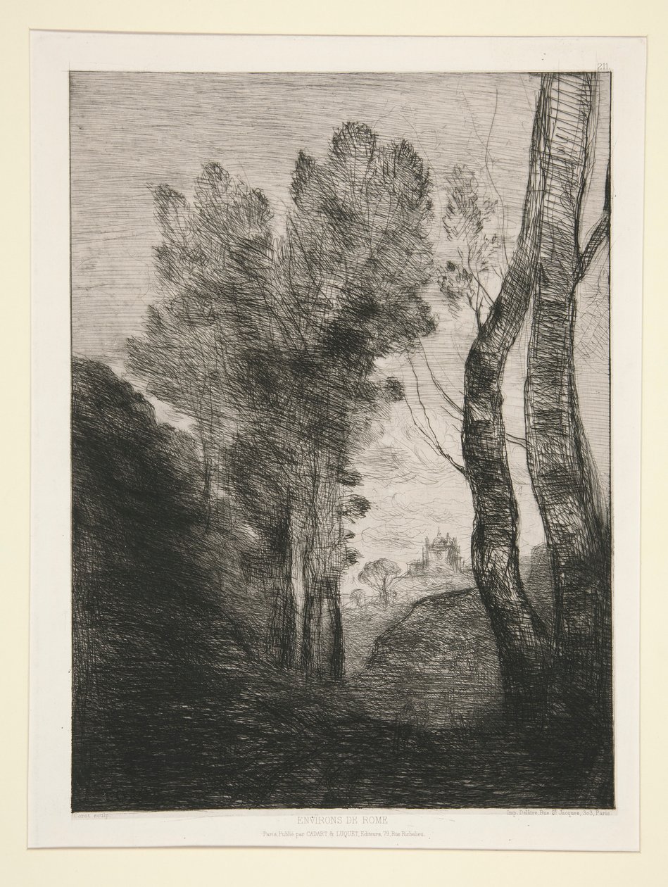 Alrededores de Roma (Cerca de Roma) de Jean Baptiste Camille Corot