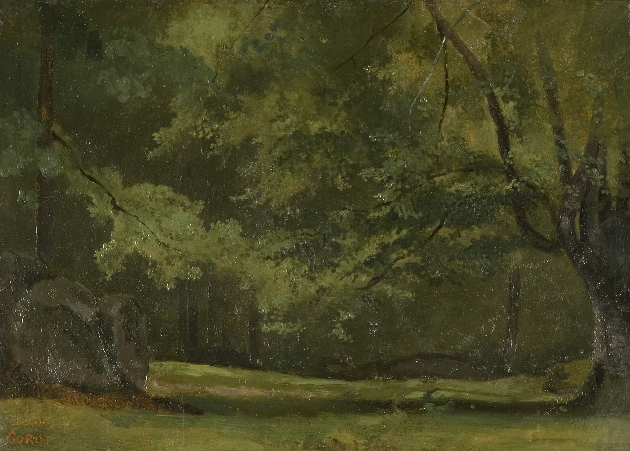 Fontainebleau - en el Bosque, c. 1823-24 de Jean Baptiste Camille Corot