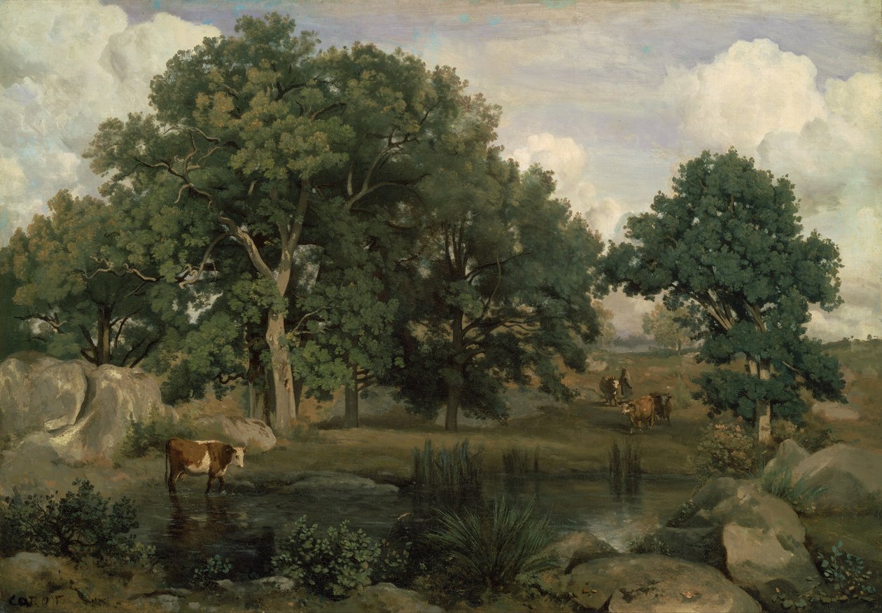 Francés: Forêt de Fontainebleau Bosque de Fontainebleau de Jean Baptiste Camille Corot