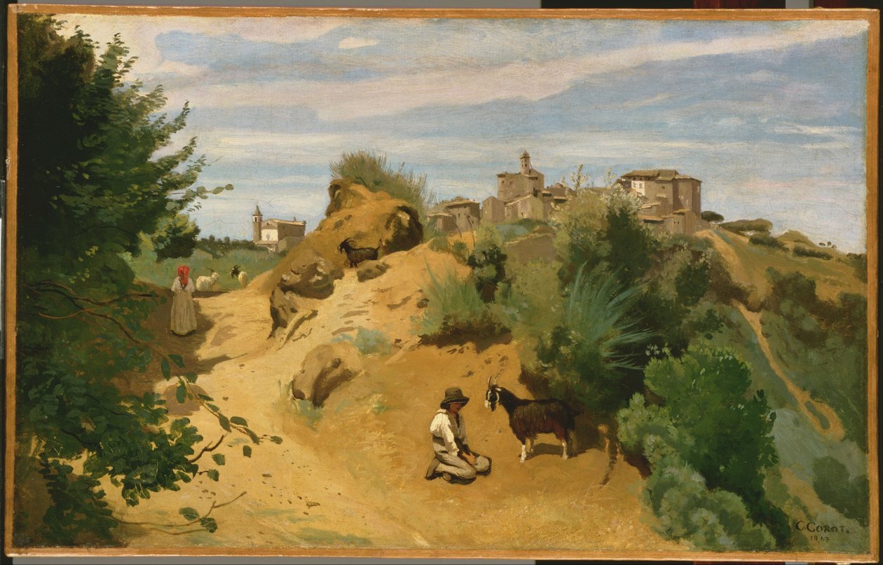 Francés: Genzano Genzano de Jean Baptiste Camille Corot