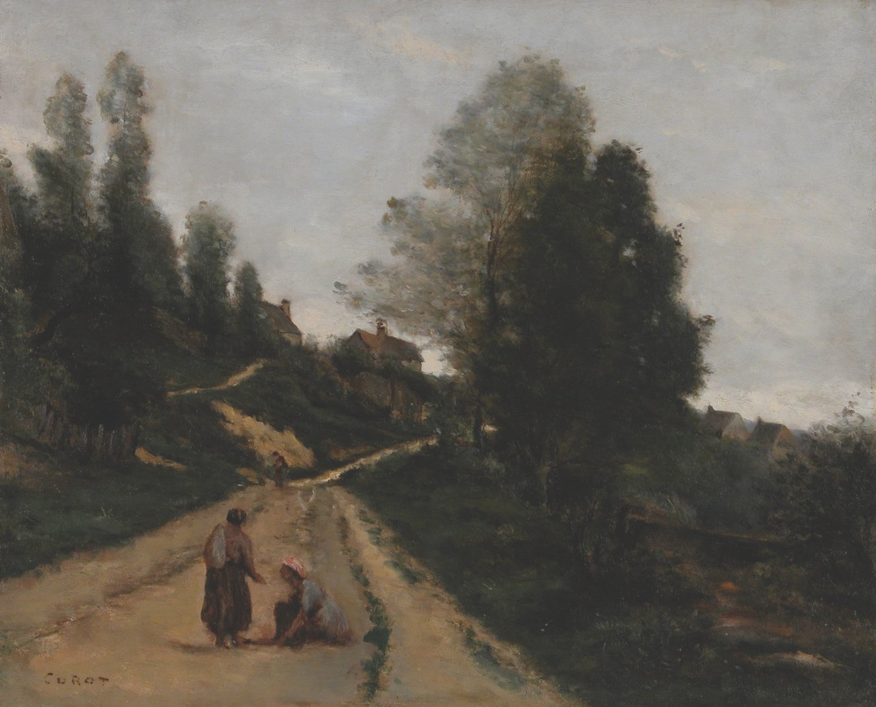 Francés: Gouvieux, près Chantilly. Camino ascendente de Jean Baptiste Camille Corot