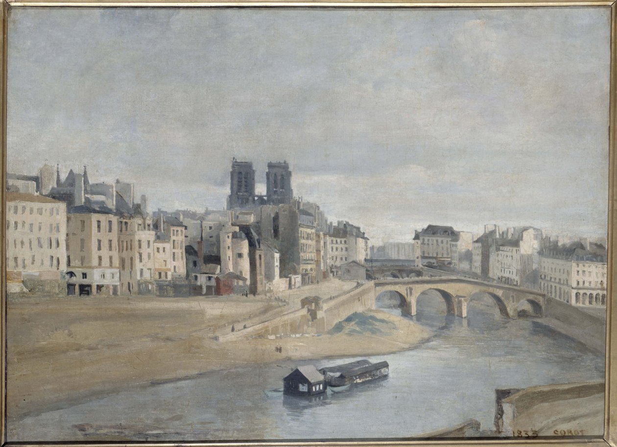 Francés: Le Quai des Orfèvres et le Pont Saint Michel Quai des Orfèvres et pont Saint-Michel de Jean-Baptiste Corot de Jean Baptiste Camille Corot