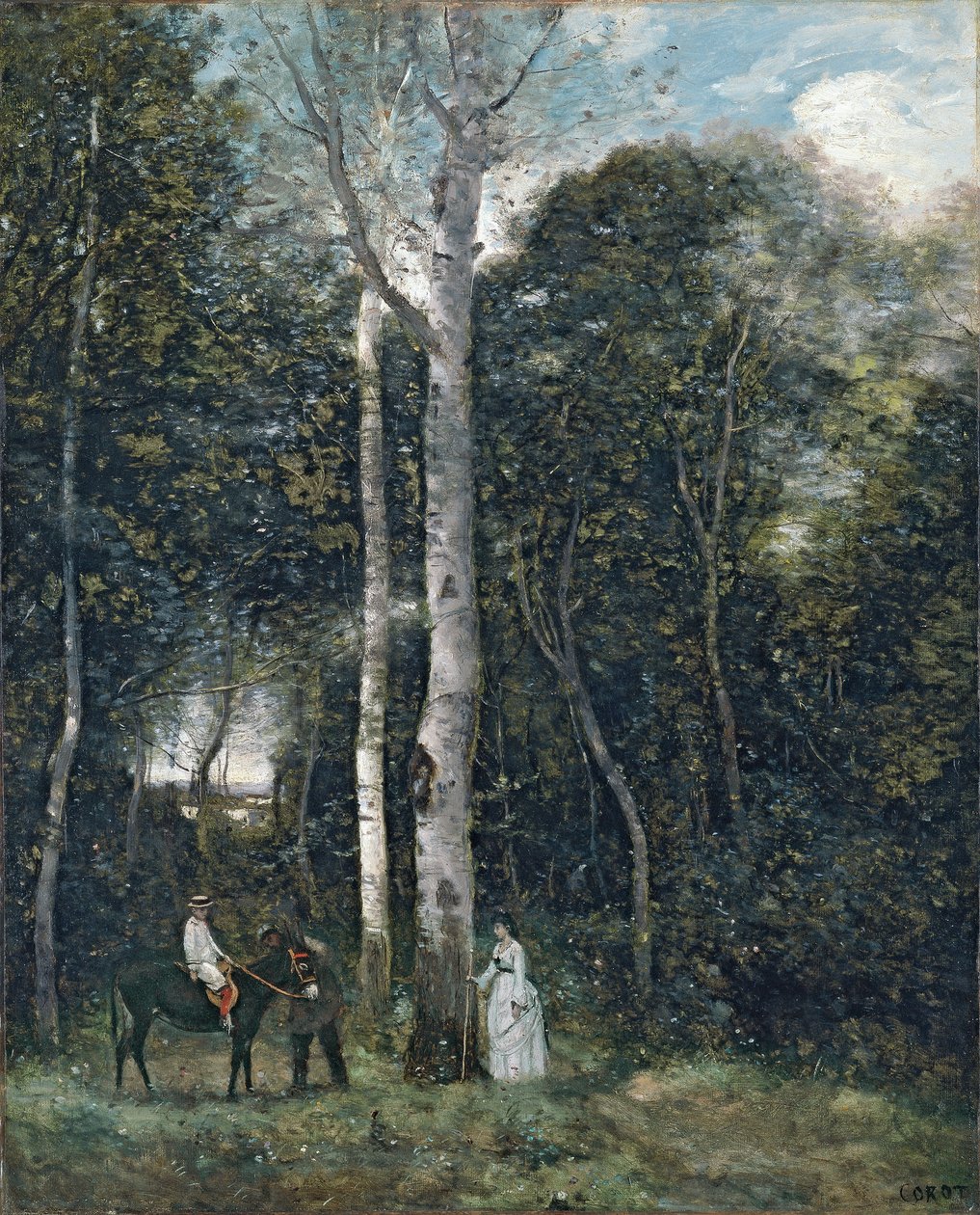 Francés: Le départ pour la promenade des lions, à Port-Marly El Parque de los Leones de Port-Marly de Jean Baptiste Camille Corot