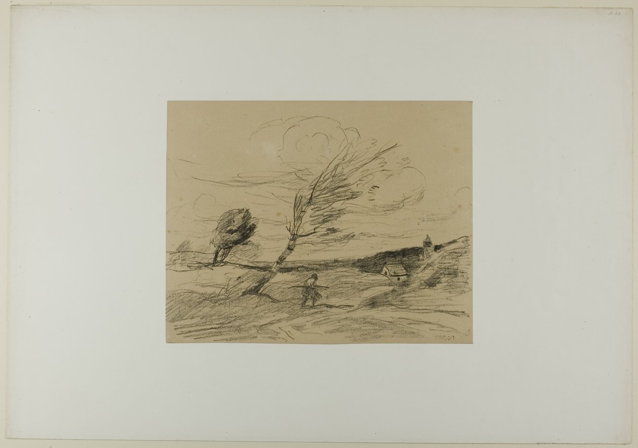 Ráfaga de viento de Jean Baptiste Camille Corot