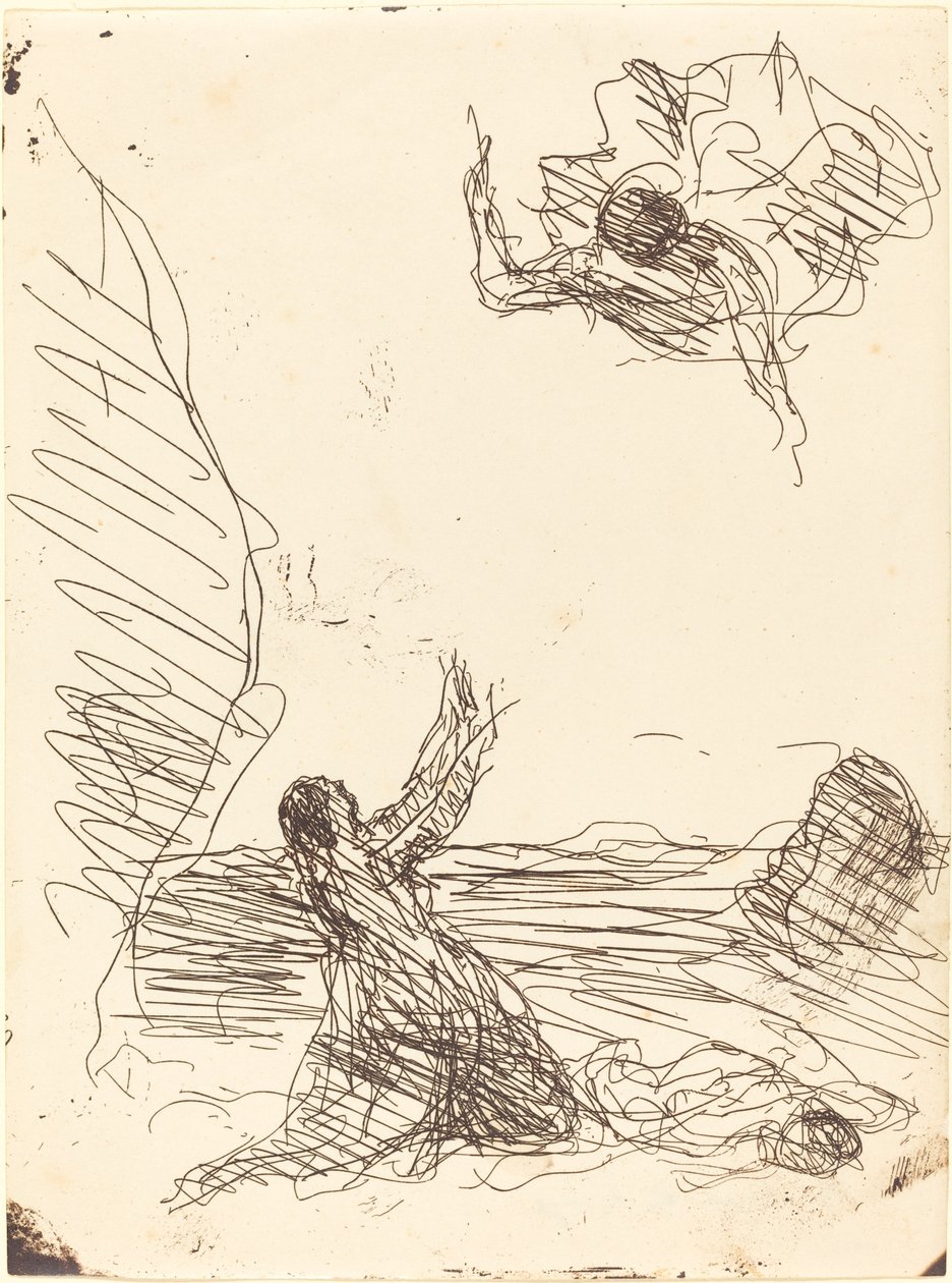 Agar y el Ángel, 1871 de Jean Baptiste Camille Corot