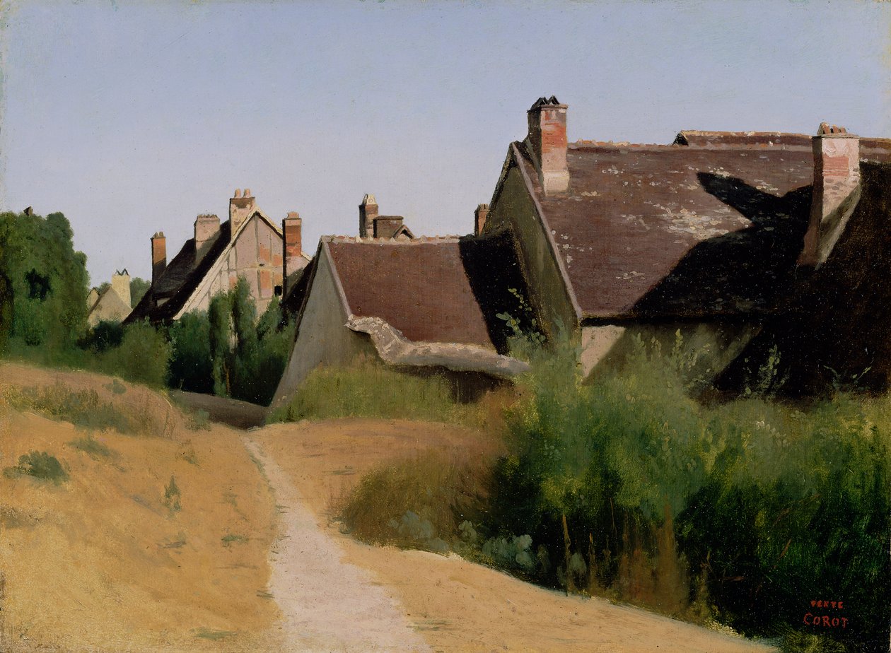 Casas cerca de Orleans, c.1830 de Jean Baptiste Camille Corot