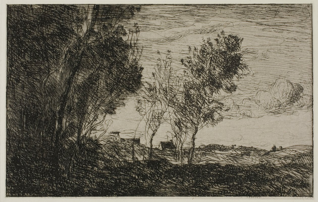 En las dunas: Recuerdo de los bosques de La Haya de Jean Baptiste Camille Corot