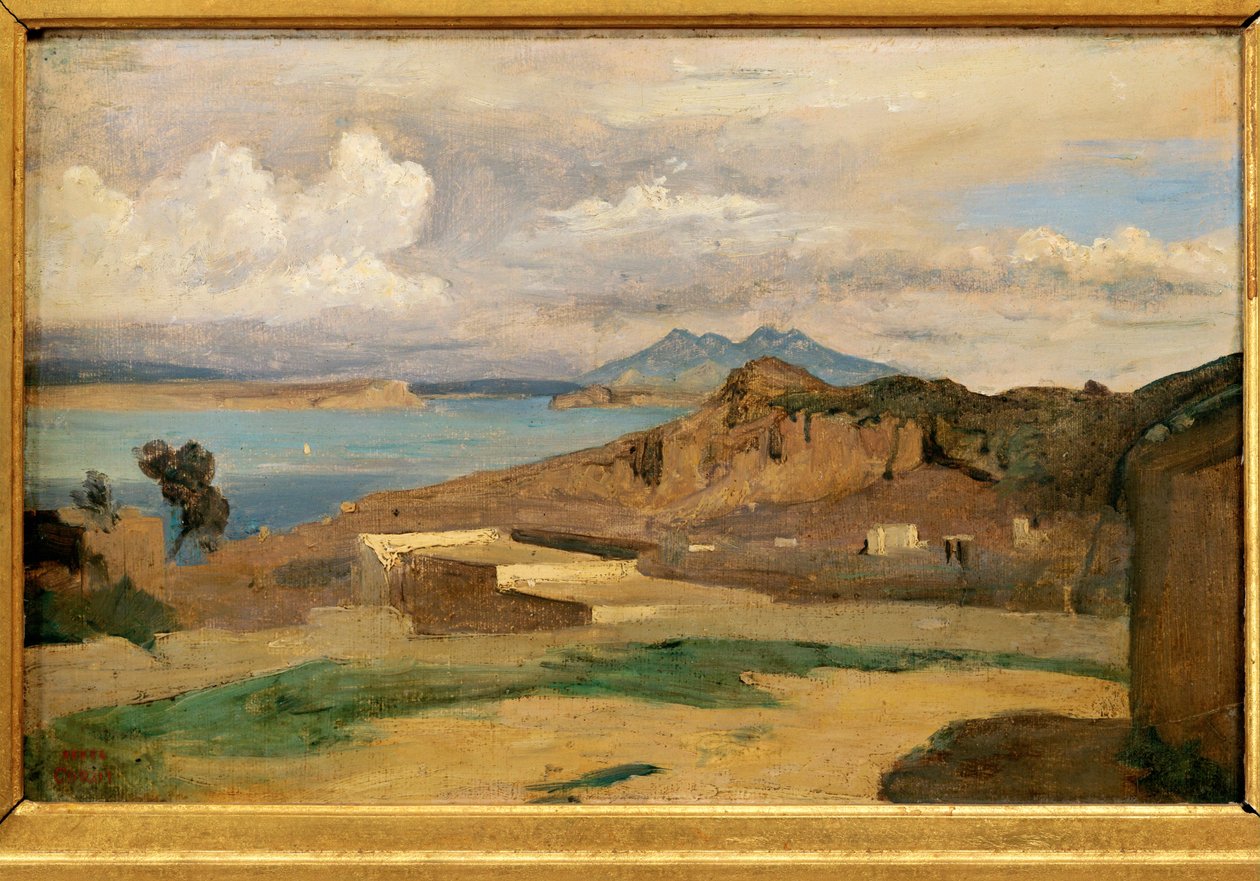 Ischia, vista desde las laderas del monte Epomeo - Ischia, vista ... de Jean Baptiste Camille Corot