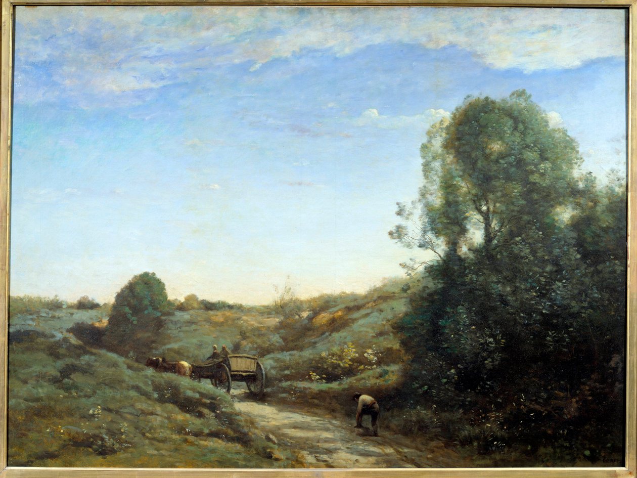 La Carreta - Recuerdo de Marcoussis (cerca de Montlhery) de Jean Baptiste Camille Corot