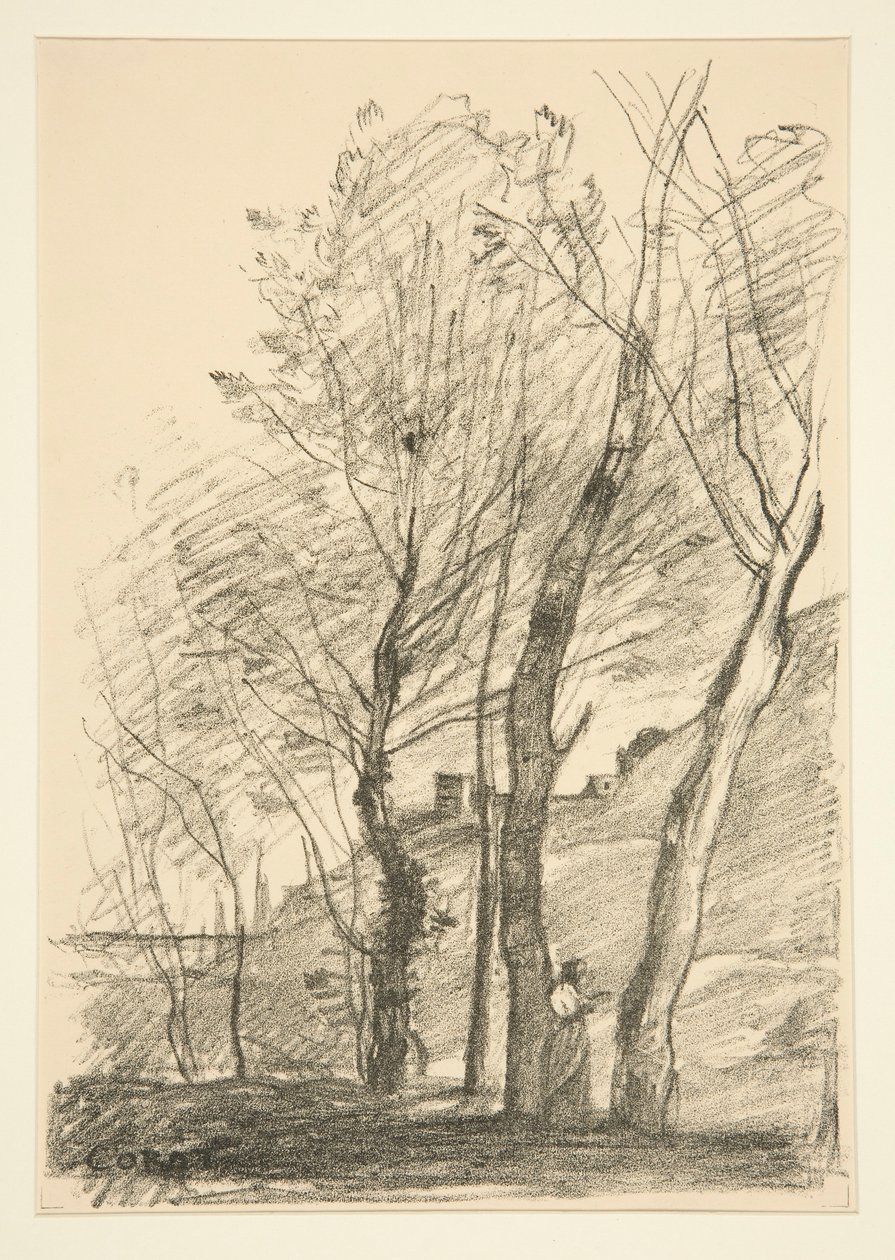 La Lecture sous les arbres (Leyendo bajo los árboles) de Jean Baptiste Camille Corot