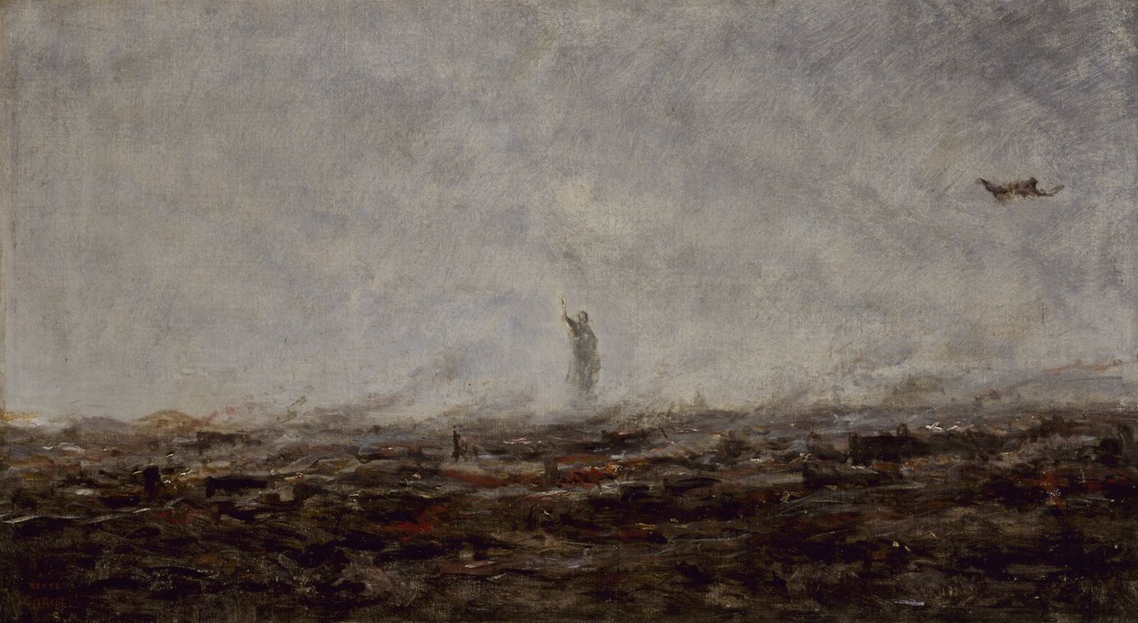 Le Rêve: París en llamas, septiembre de 1870, en 1870 (óleo sobre lienzo) de Jean Baptiste Camille Corot