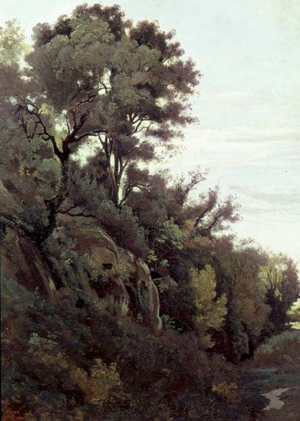 Marino - Árboles y rocas de Jean Baptiste Camille Corot