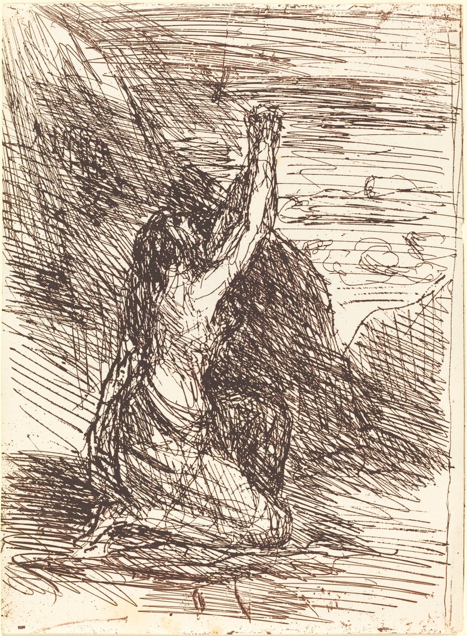 María Magdalena arrodillada, 1858 de Jean Baptiste Camille Corot