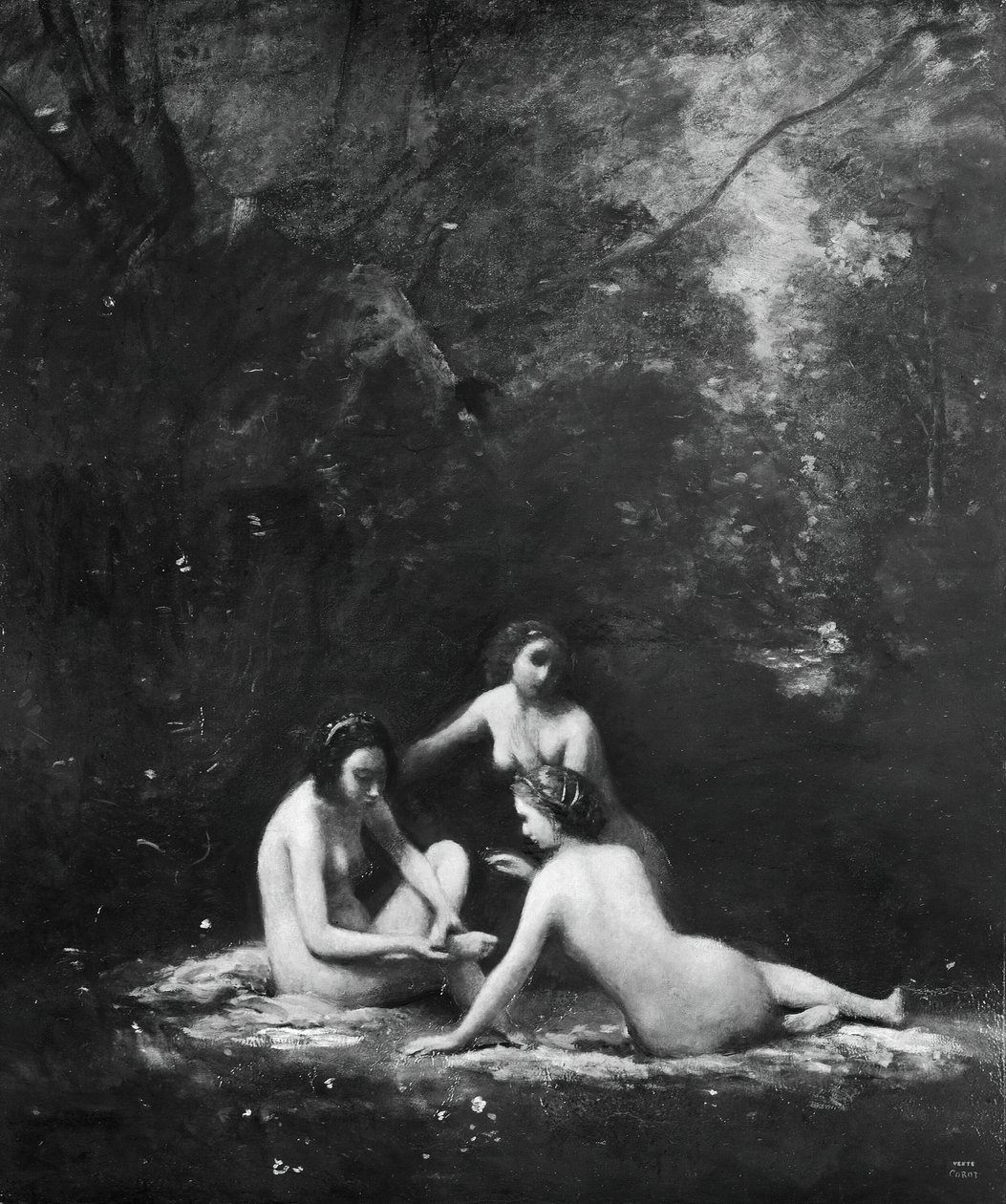 Ninfas saliendo del baño, 1843 de Jean Baptiste Camille Corot