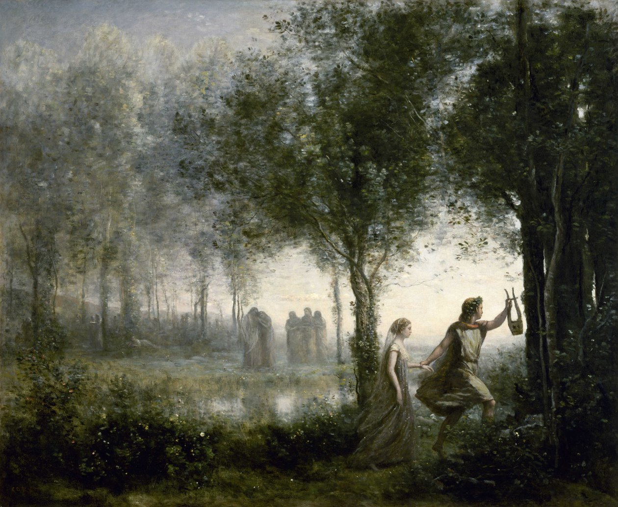 Orfeo saca a Eurídice de los infiernos de Jean Baptiste Camille Corot
