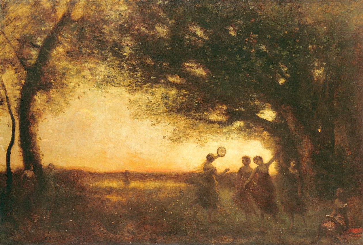 Placeres de la tarde, 1875 de Jean Baptiste Camille Corot