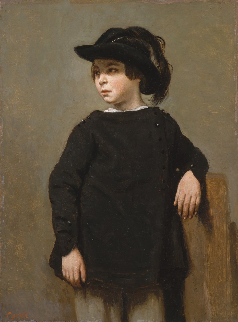 Retrato de un Niño de Jean Baptiste Camille Corot