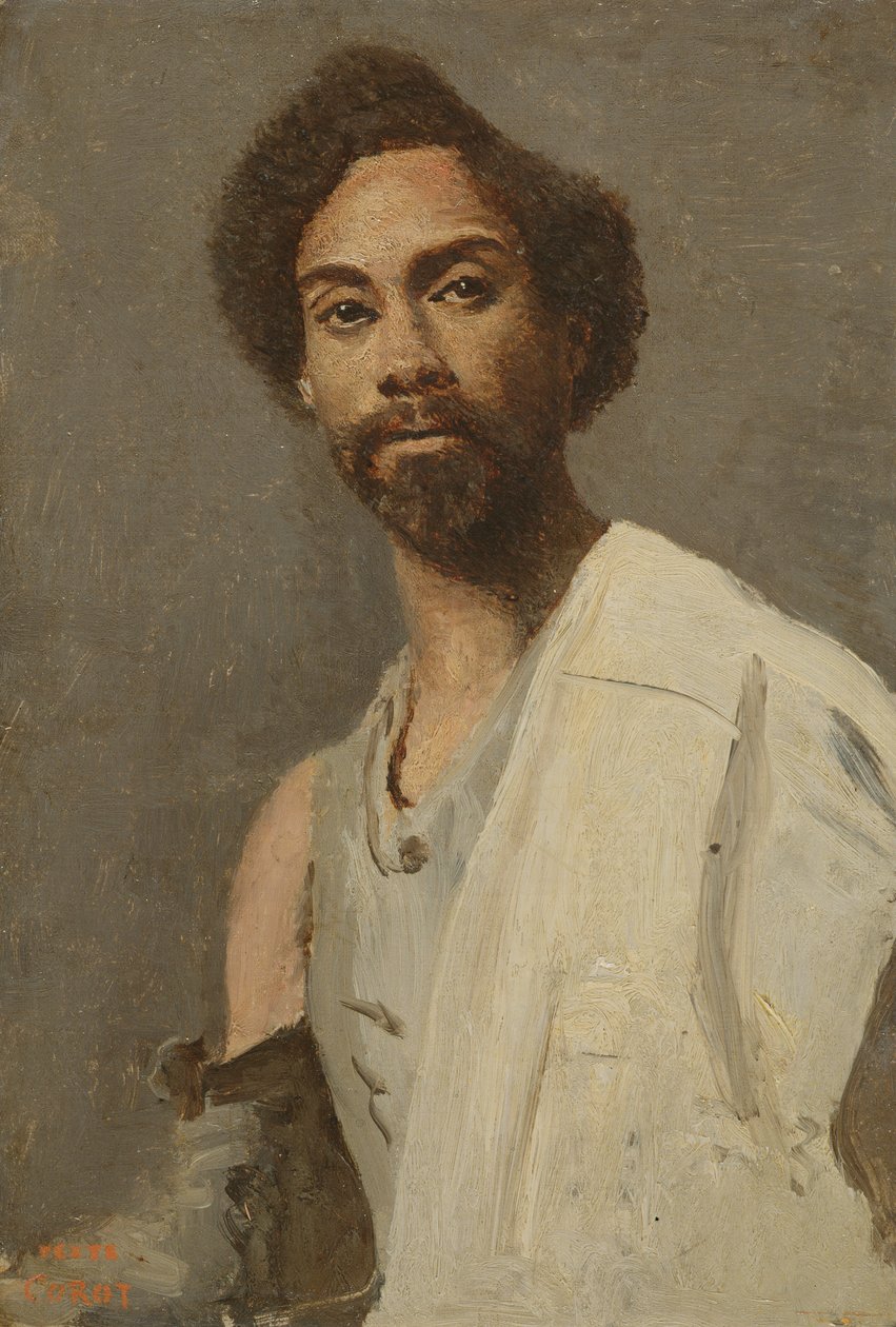 Retrato de un hombre abisinio de Jean Baptiste Camille Corot