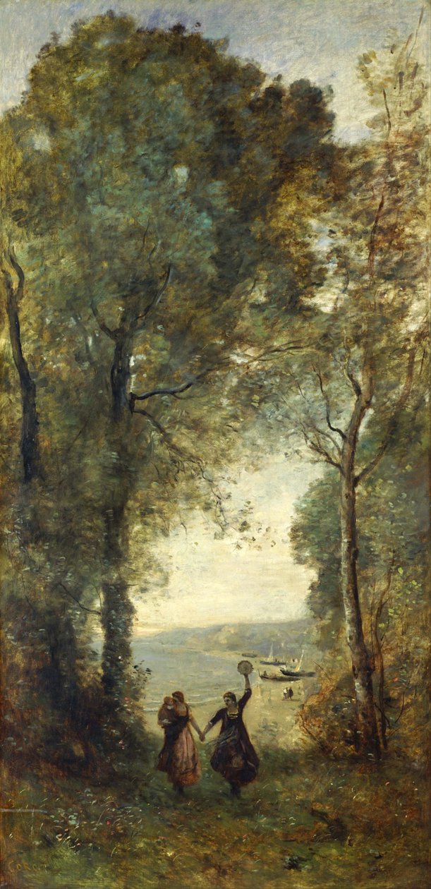 Reminiscencia de la playa de Nápoles, 1871-1872 de Jean Baptiste Camille Corot