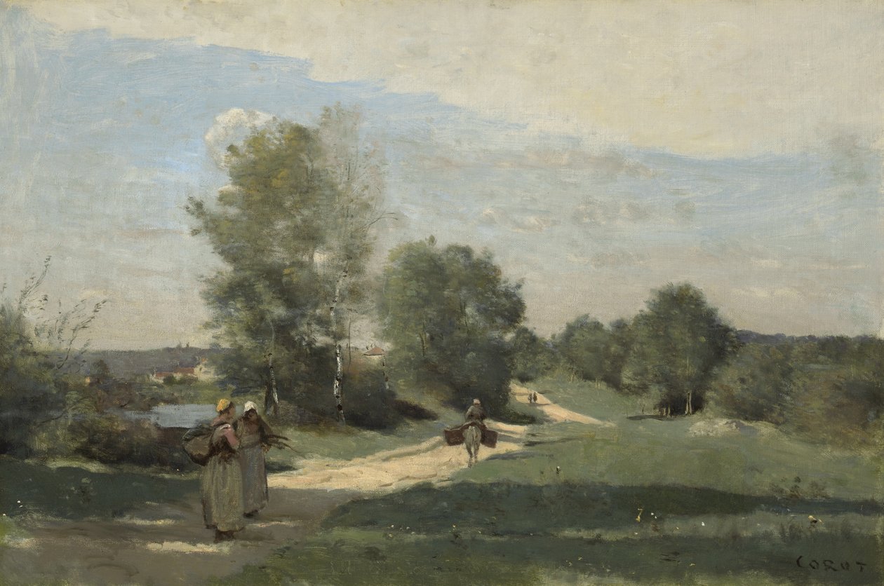 Camino junto al agua de Jean Baptiste Camille Corot