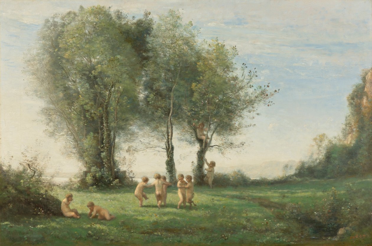 Ronda de Amores; Amanecer de Jean Baptiste Camille Corot