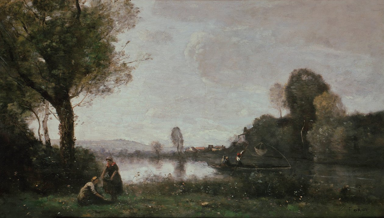 Paisaje del Sena cerca de Chatou de Jean Baptiste Camille Corot
