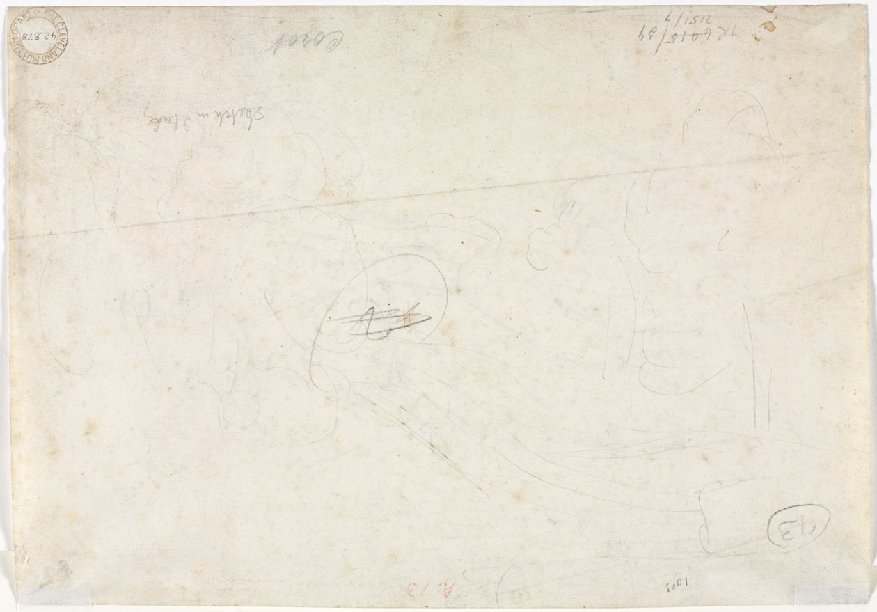 Boceto para un paisaje (verso) de Jean Baptiste Camille Corot