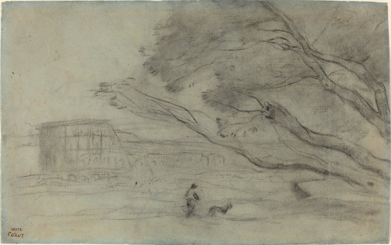 Recuerdo: Paisaje Romano con el Coliseo de Jean Baptiste Camille Corot