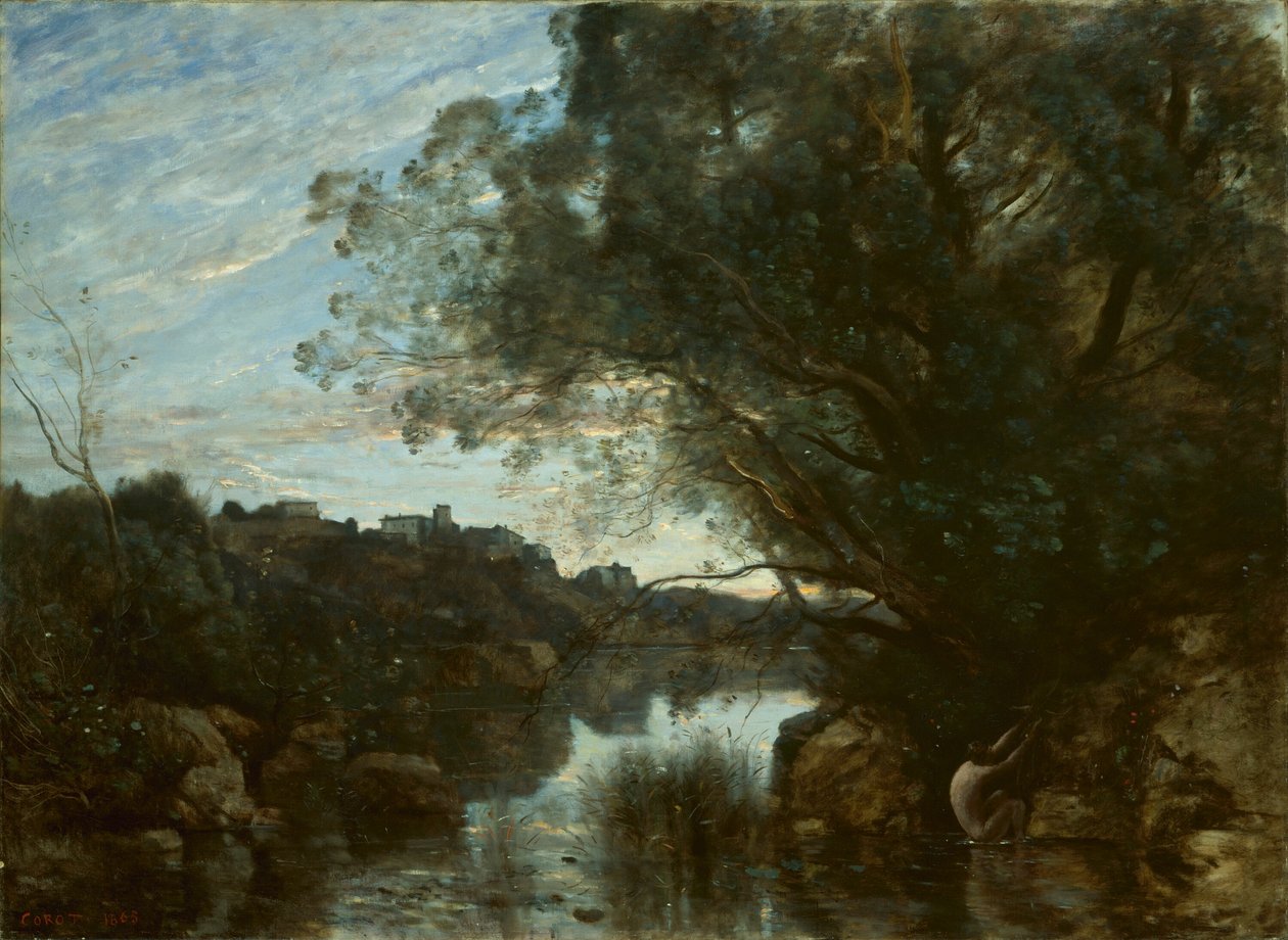 Recuerdo de los Alrededores del Lago Nemi de Jean Baptiste Camille Corot