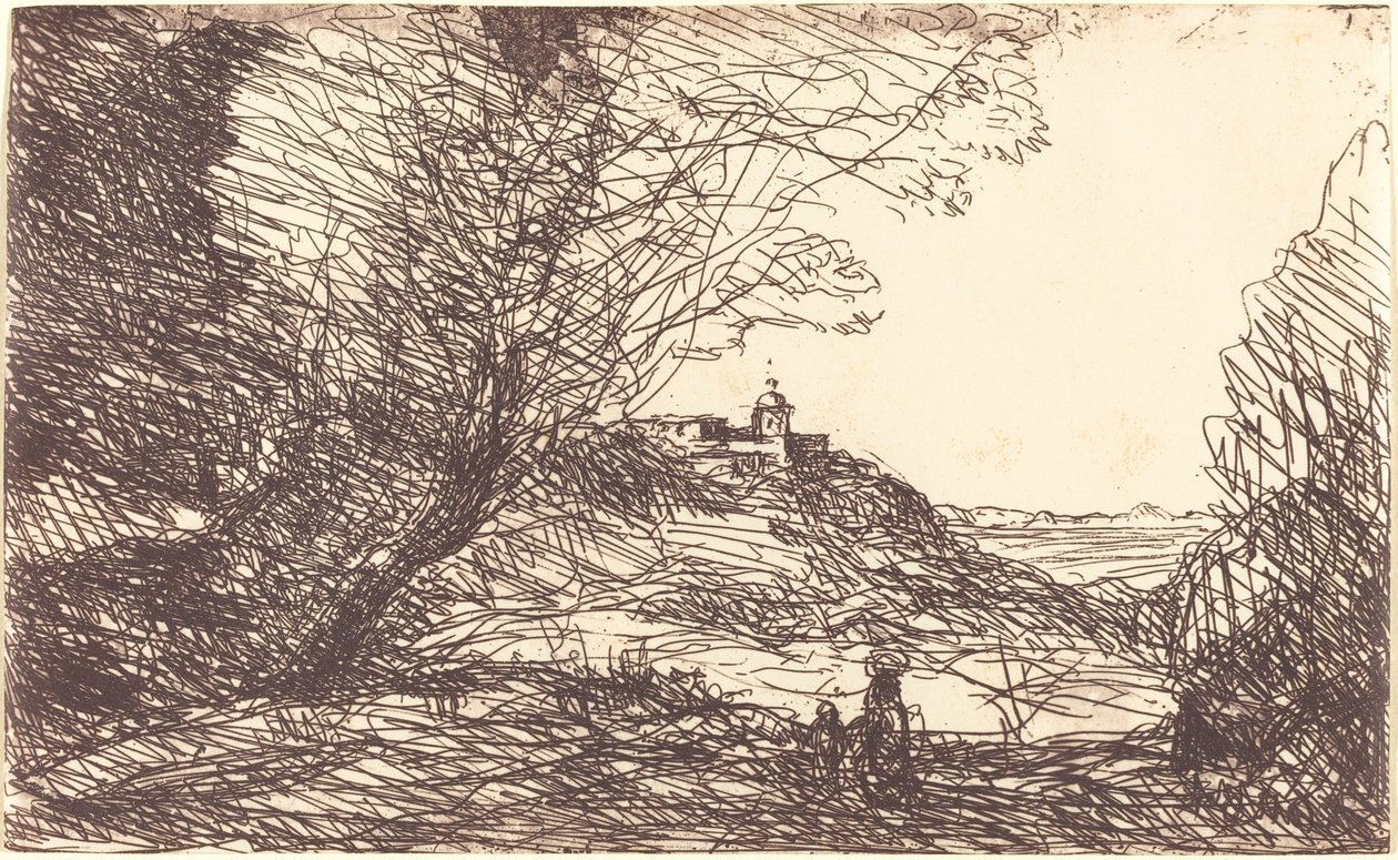Recuerdo de los alrededores de Mónaco, 1860 de Jean Baptiste Camille Corot