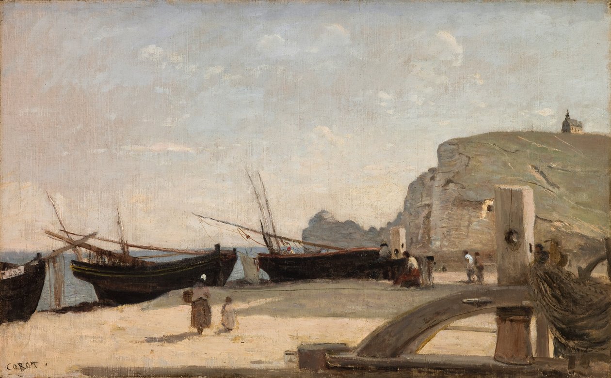 La playa, Etretat de Jean Baptiste Camille Corot