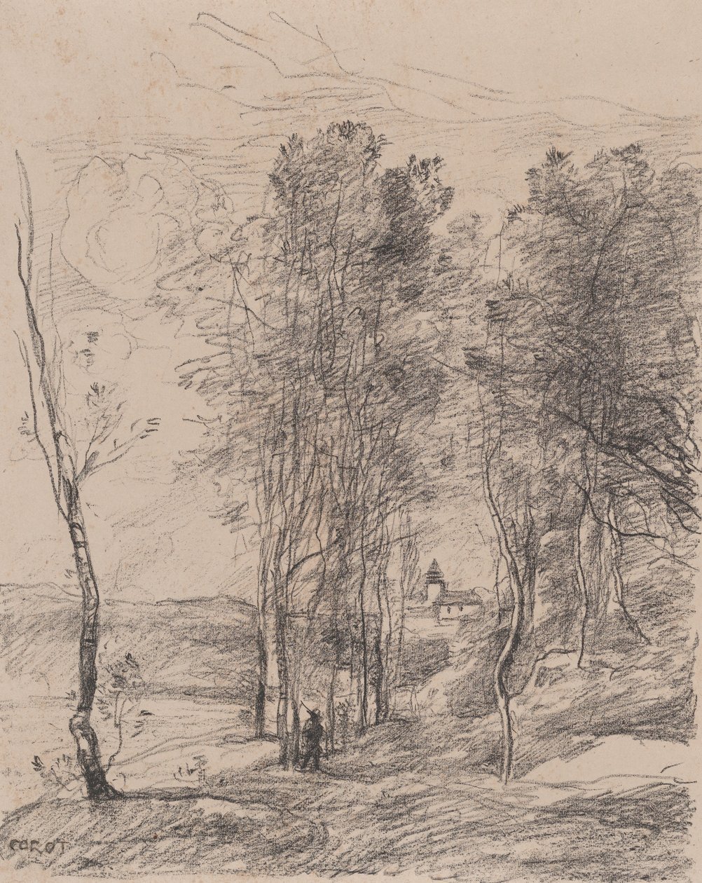 El campanario de St.-Nicolas-les-Arras, 1871-72 de Jean Baptiste Camille Corot